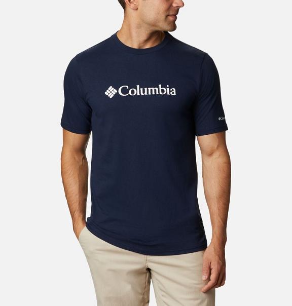 Columbia CSC Basic Logo T-Shirt Navy White For Men's NZ18037 New Zealand